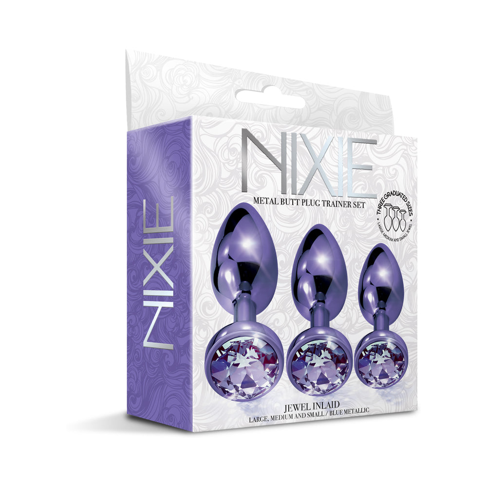 Nixie Metal Butt Plug Trainer Set 3-Piece Purple Metallic