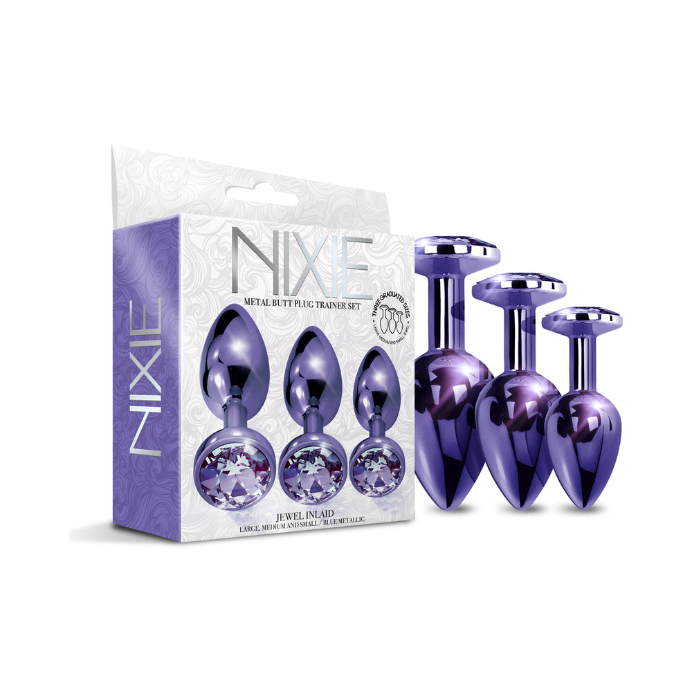 Nixie Metal Butt Plug Trainer Set 3-Piece Purple Metallic