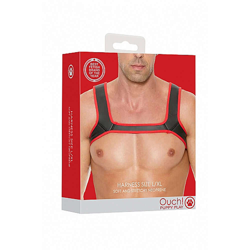 Ouch! Puppy Play Neoprene Harness Red L/XL