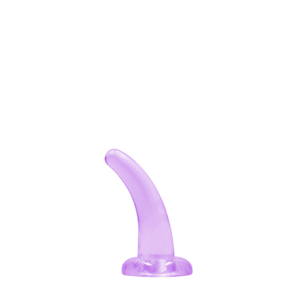 RealRock Crystal Clear Non-Realistic 5 inches Curved Dildo With Suction Cup Purple