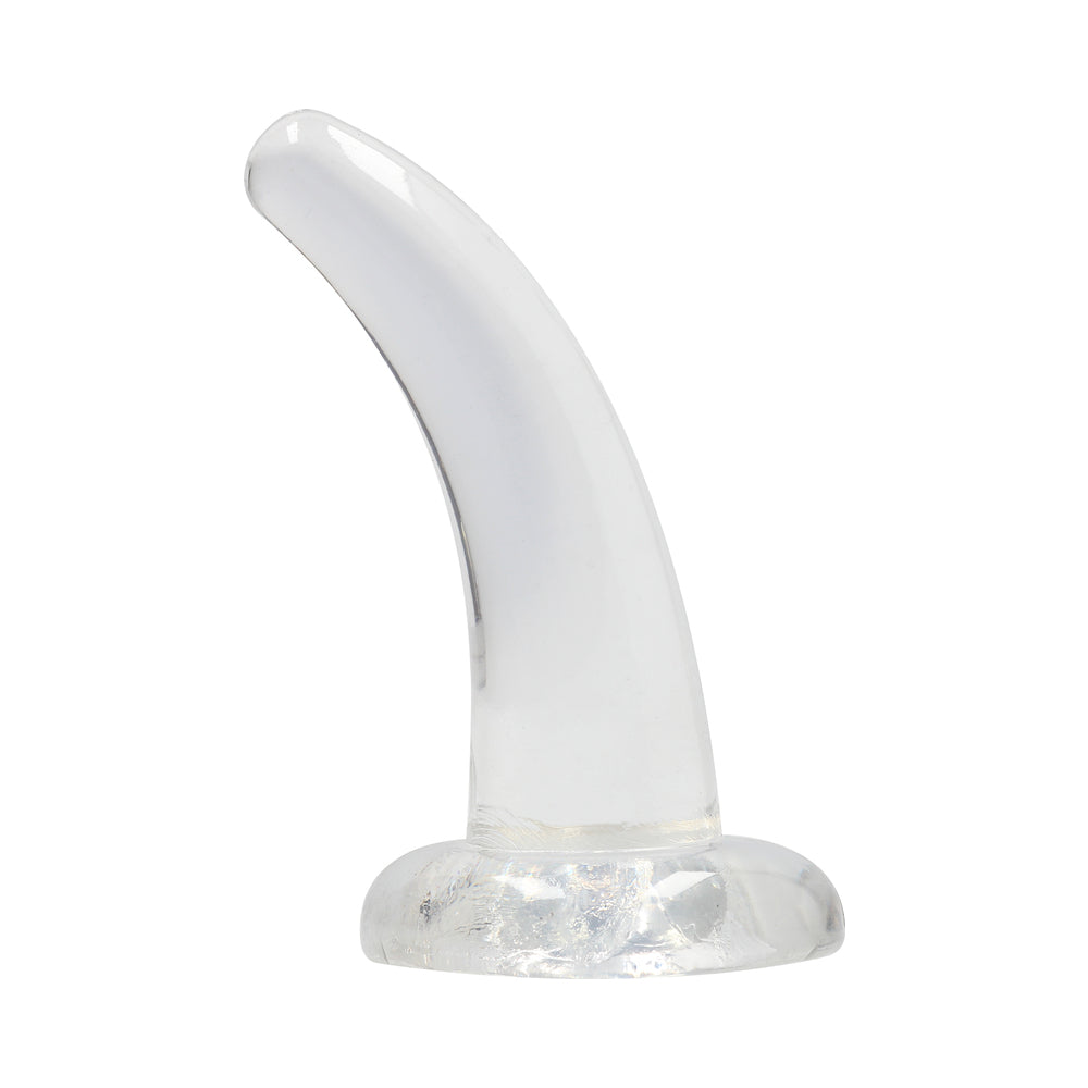 RealRock Crystal Clear Non-Realistic 5 inches Curved Dildo With Suction Cup Clear