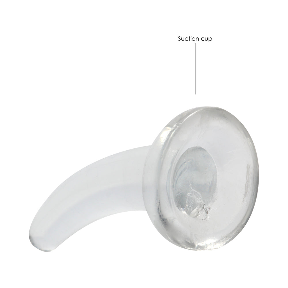 RealRock Crystal Clear Non-Realistic 5 inches Curved Dildo With Suction Cup Clear