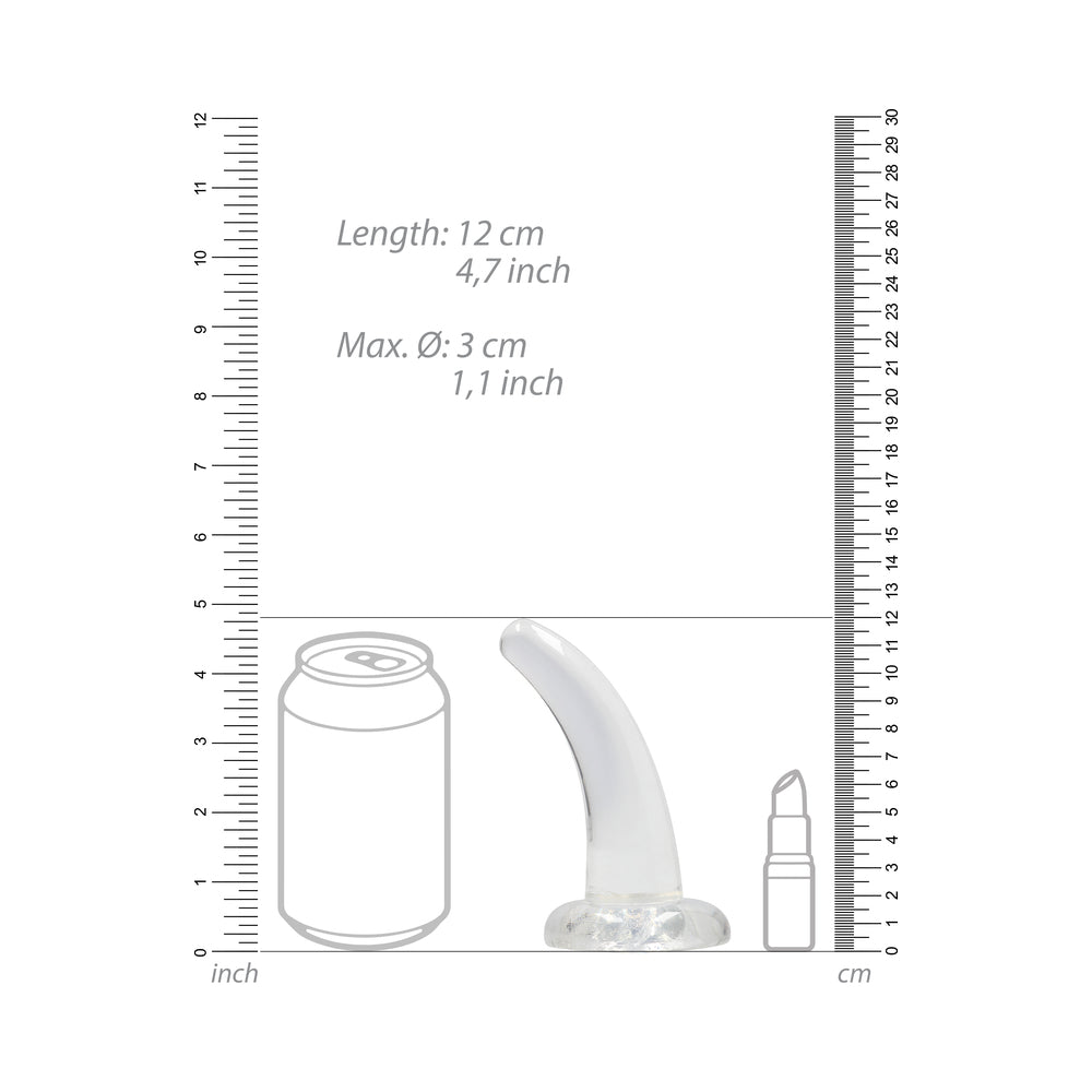 RealRock Crystal Clear Non-Realistic 5 inches Curved Dildo With Suction Cup Clear
