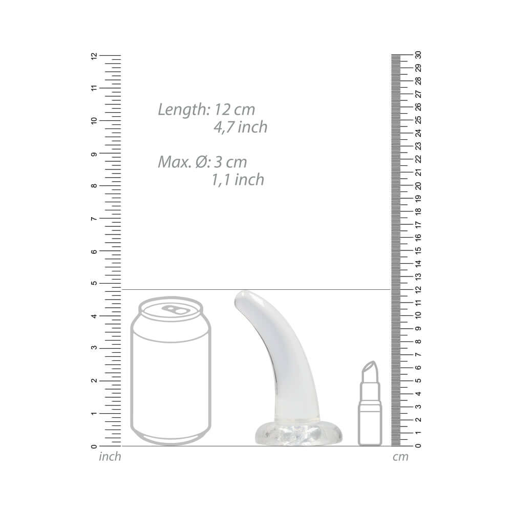 RealRock Crystal Clear Non-Realistic 5 inches Curved Dildo With Suction Cup Clear