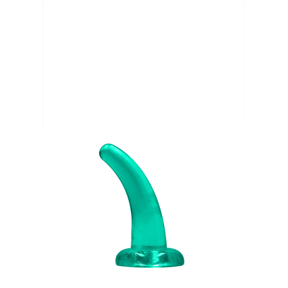 RealRock Crystal Clear Non-Realistic 5 inches Curved Dildo With Suction Cup Turquoise