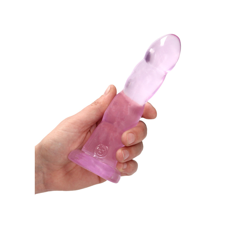 RealRock Crystal Clear Non-Realistic 7 inches Twisted Dildo With Suction Cup Pink
