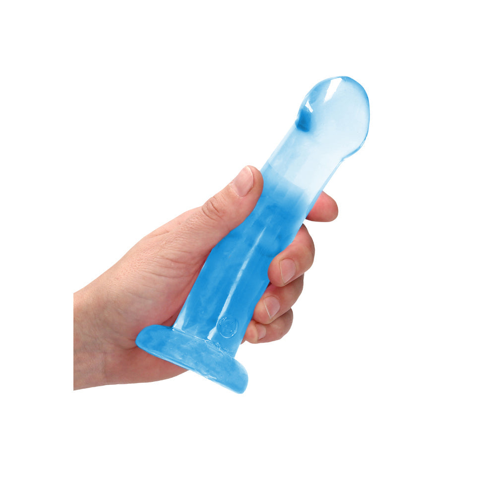 RealRock Crystal Clear Non-Realistic 7 inches Dildo With Suction Cup Blue