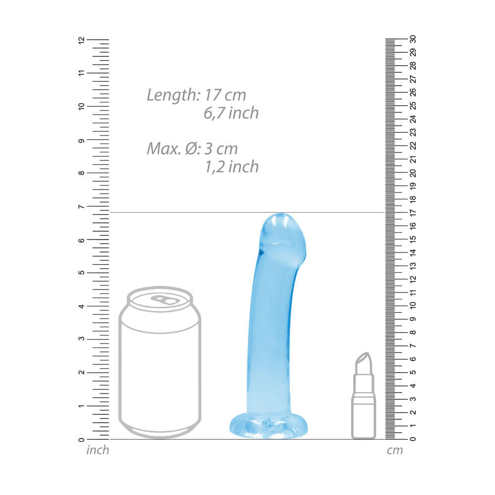 RealRock Crystal Clear Non-Realistic 7 inches Dildo With Suction Cup Blue