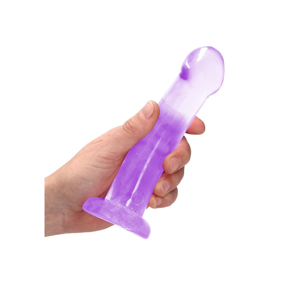 RealRock Crystal Clear Non-Realistic 7 inches Dildo With Suction Cup Purple