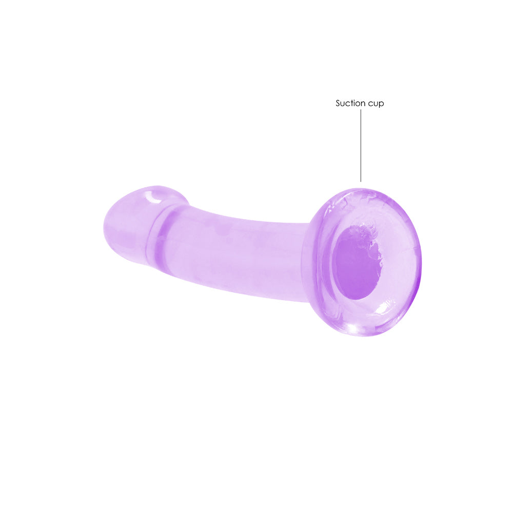 RealRock Crystal Clear Non-Realistic 7 inches Dildo With Suction Cup Purple