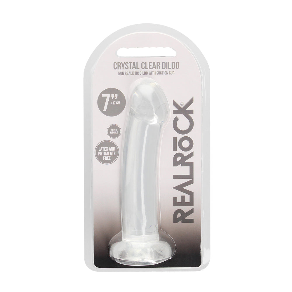RealRock Crystal Clear Non-Realistic 7 inches Dildo With Suction Cup Clear