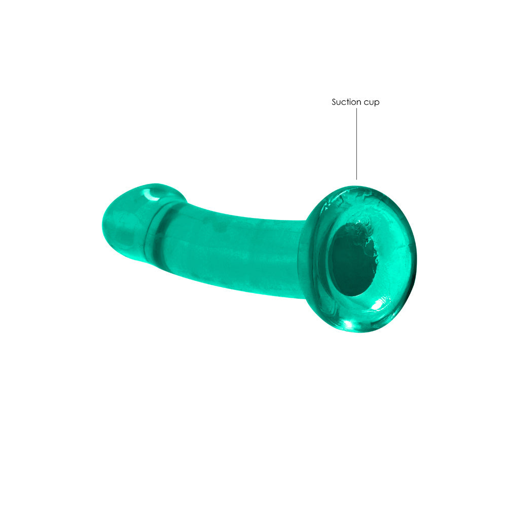 RealRock Crystal Clear Non-Realistic 7 inches Dildo With Suction Cup Turquoise