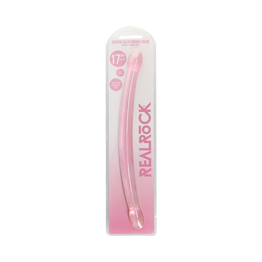 RealRock Crystal Clear Non-Realistic 17 inches Double Dildo Pink
