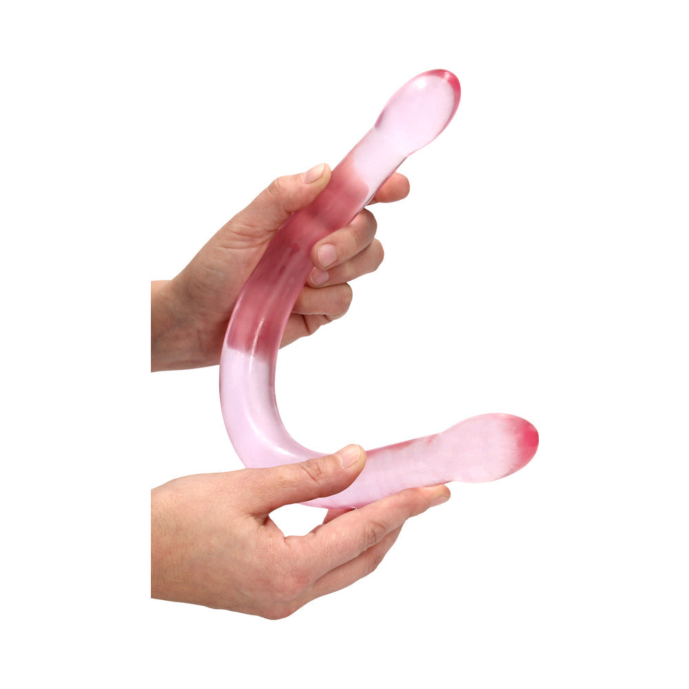 RealRock Crystal Clear Non-Realistic 17 inches Double Dildo Pink