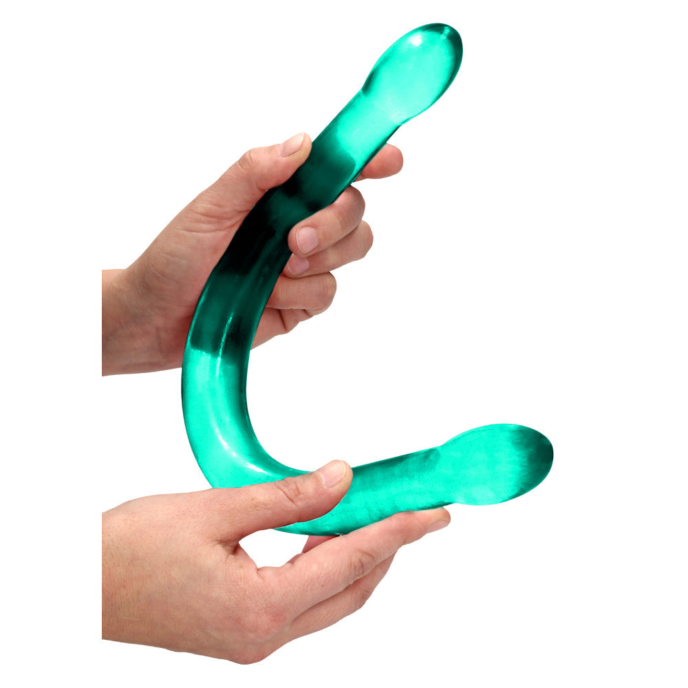 RealRock Crystal Clear Non-Realistic 17 inches Double Dildo Turquoise