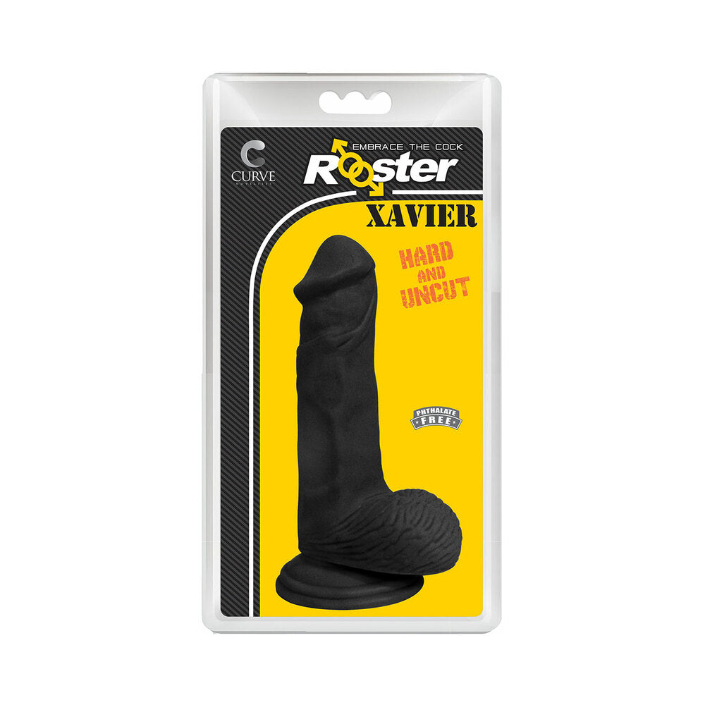 Curve Toys Rooster Xavier 6.75 inches Dildo with Balls & Suction Cup Midnight