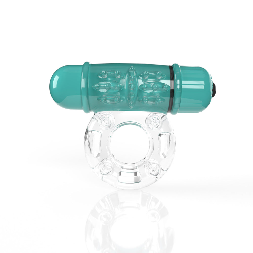 Screaming O 4T OWow Vibrating Cock Ring Kiwi featuring a clear stretchy ring and powerful bullet vibrator.