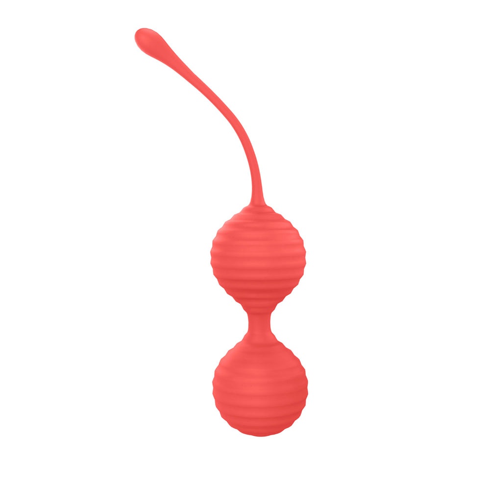 Luv Inc Kg88 Kegel Balls Ribbed Silicone 2-Piece Set Coral