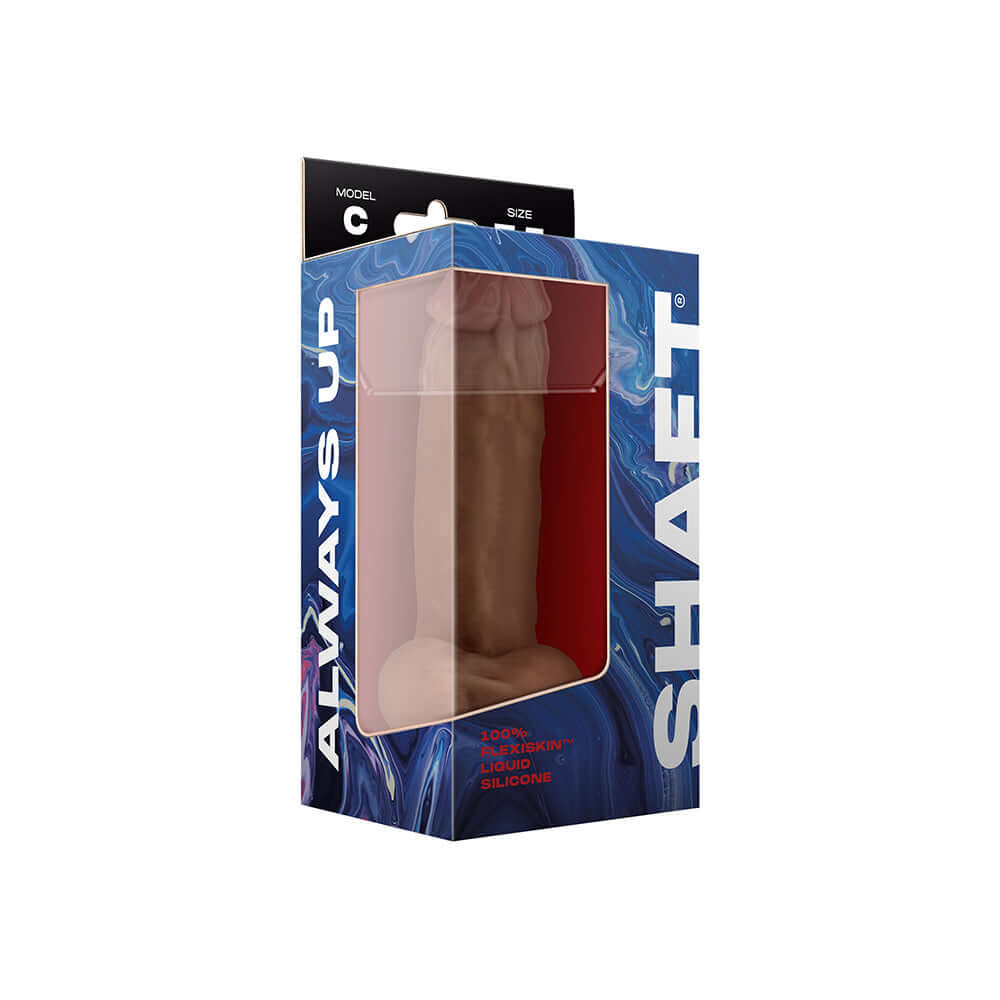 Shaft Model C: 7.5 inch Dual Density Silicone Dildo with Balls Oak
