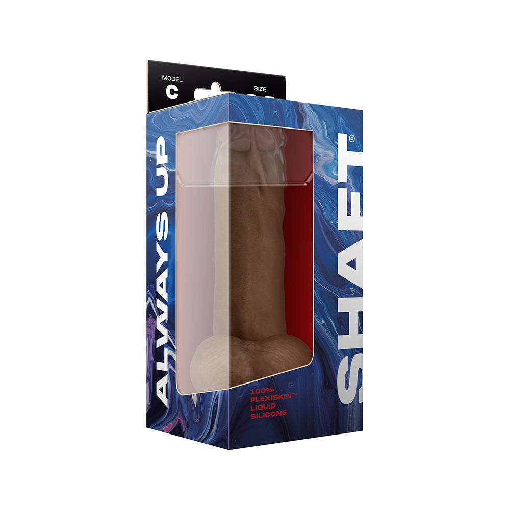 Shaft Model C: 8.5 inch Dual Density Silicone Dildo with Balls Oak
