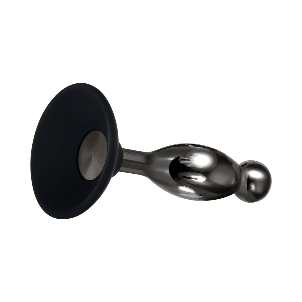 Evolved Joy Sticks 2-Piece Metal Anal Plug With Suction Cup Base Set Black
