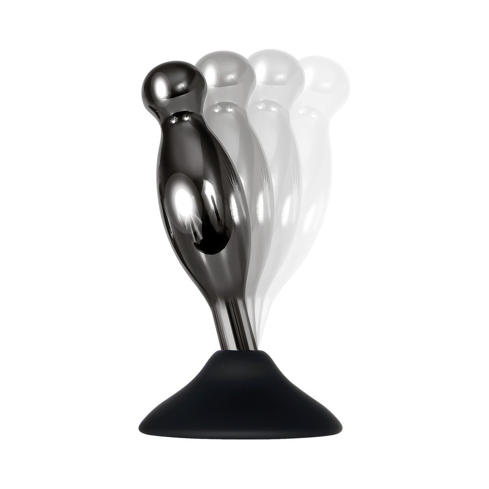 Evolved Joy Sticks 2-Piece Metal Anal Plug With Suction Cup Base Set Black