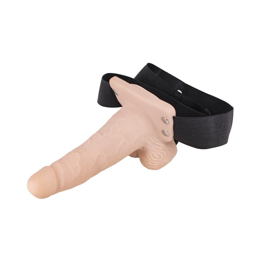 Erection Assistant Hollow Strap-On Vibrating 6 inches White