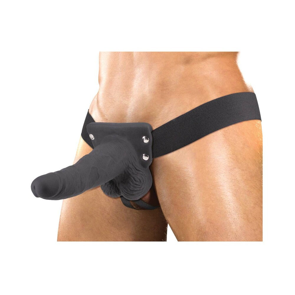 Erection Assistant Hollow Strap-On Vibrating 6 inches Black