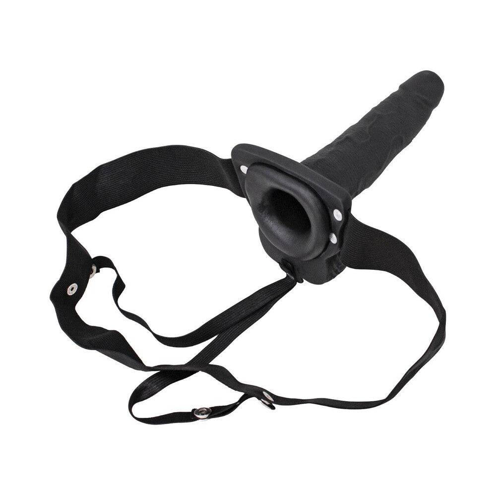 Erection Assistant Hollow Strap-On Vibrating 6 inches Black