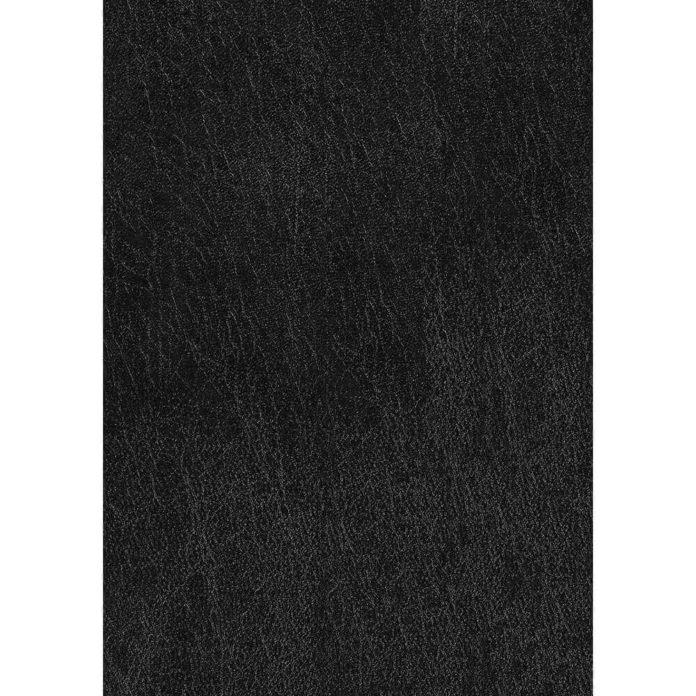 Black & White Adjustable Plush Bonded Leather Ankle Cuffs Black material close-up showing textured black bonded leather.