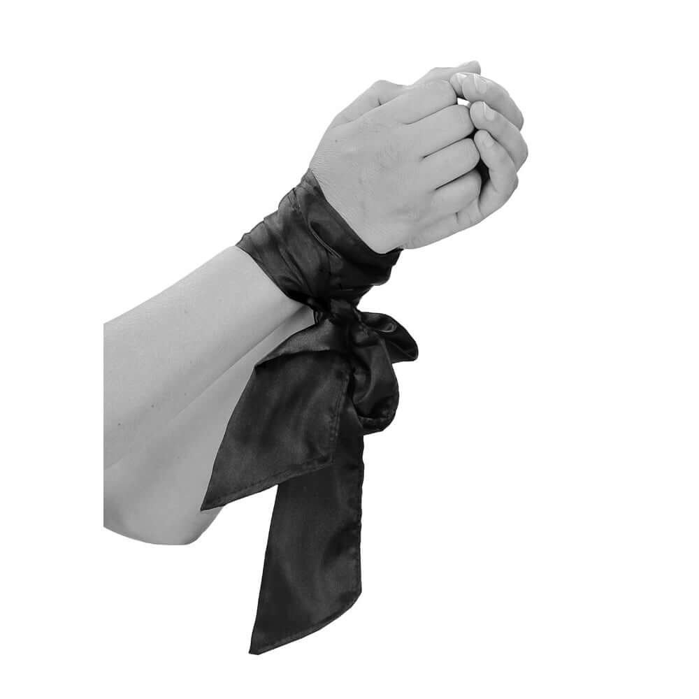 Ouch! Black & White Bondage Silky Ribbon Black