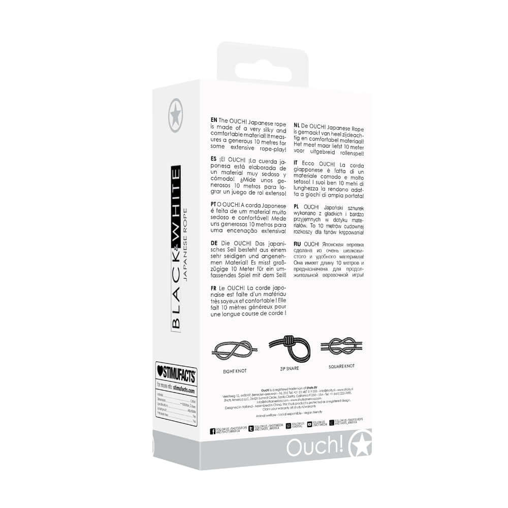 Ouch! Black & White Japanese Rope 10 m / 33 ' Black