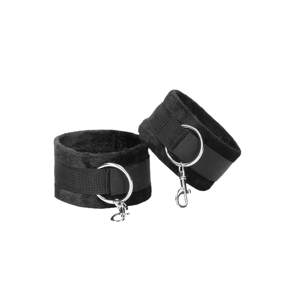 Ouch! Black & White Velcro Hogtie With Hand & Ankle Cuffs Black