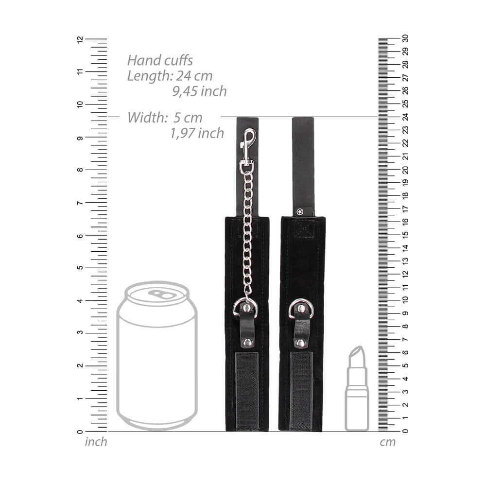 Ouch! Black & White Adjustable Velcro Collar With Leash & Wrist Cuffs Black