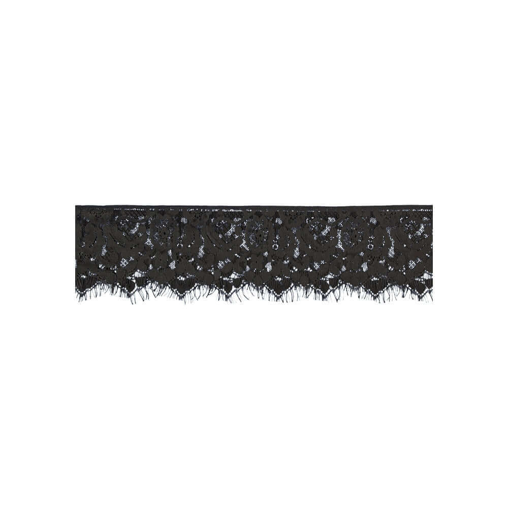 Ouch! Black & White Lace Mask With Elastic Straps Blindfold Black