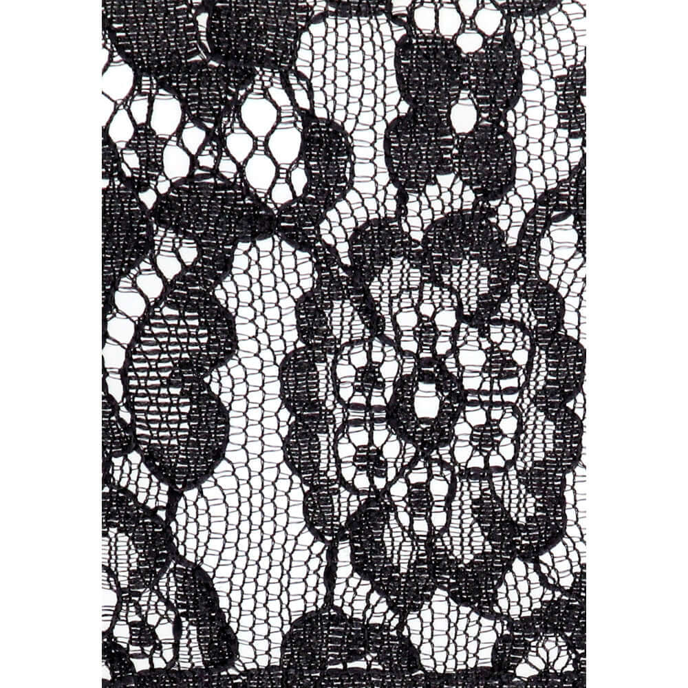 Ouch! Black & White Lace Mask With Elastic Straps Blindfold Black