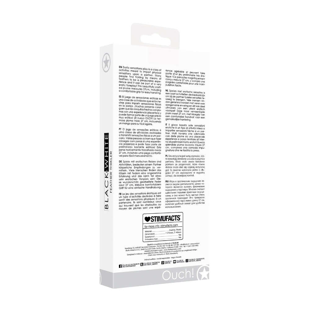 Ouch! Black & White Feather Tickler Black