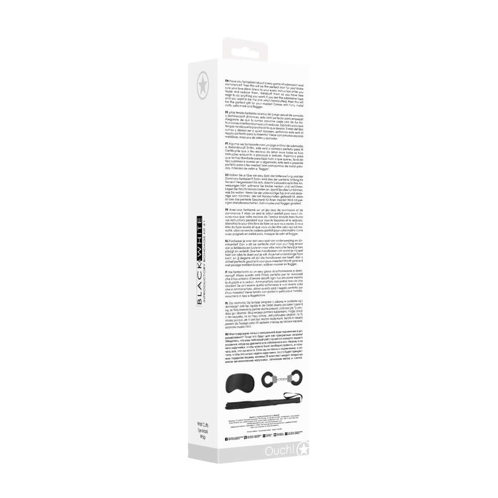 Ouch! Black & White Introductory Bondage Kit #1 Black