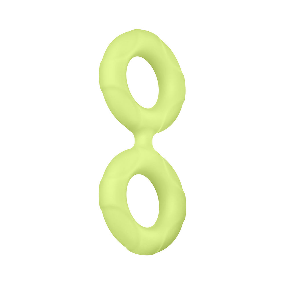 Forto F-81 Liquid Silicone Cock & Ball Double Ring Medium Glow