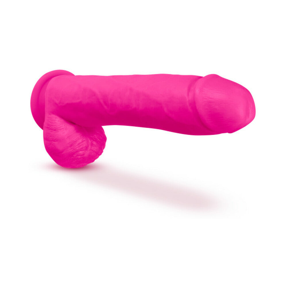 Au Naturel Bold Huge 10 inches Posable Dual Density Dildo with Balls Pink