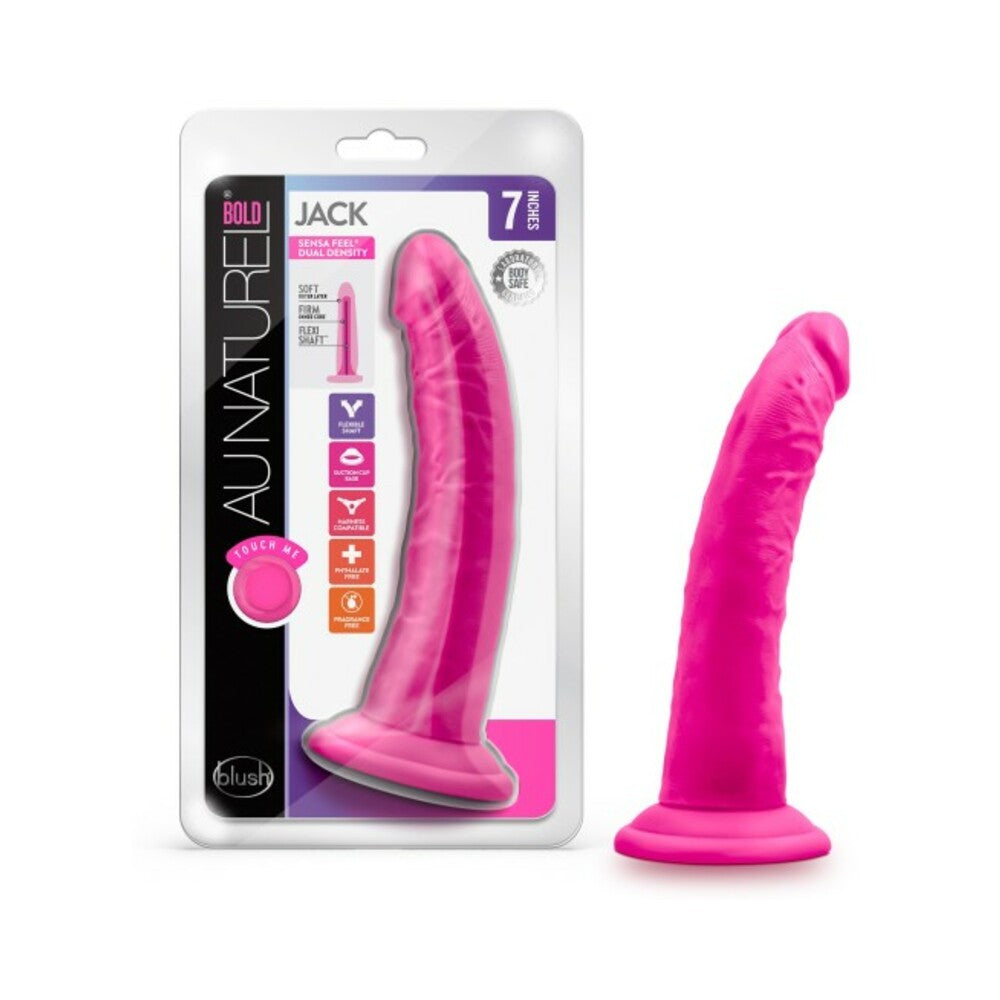 Blush Au Naturel Bold Jack 7 inches Posable Dual Density Dildo with Suction Cup Pink