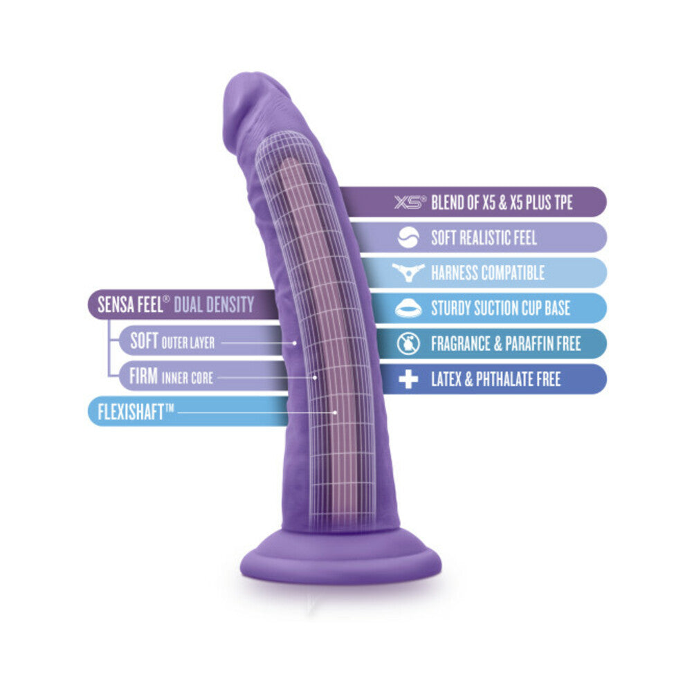 Blush Au Naturel Bold Jack 7 inches Posable Dual Density Dildo with Suction Cup Purple