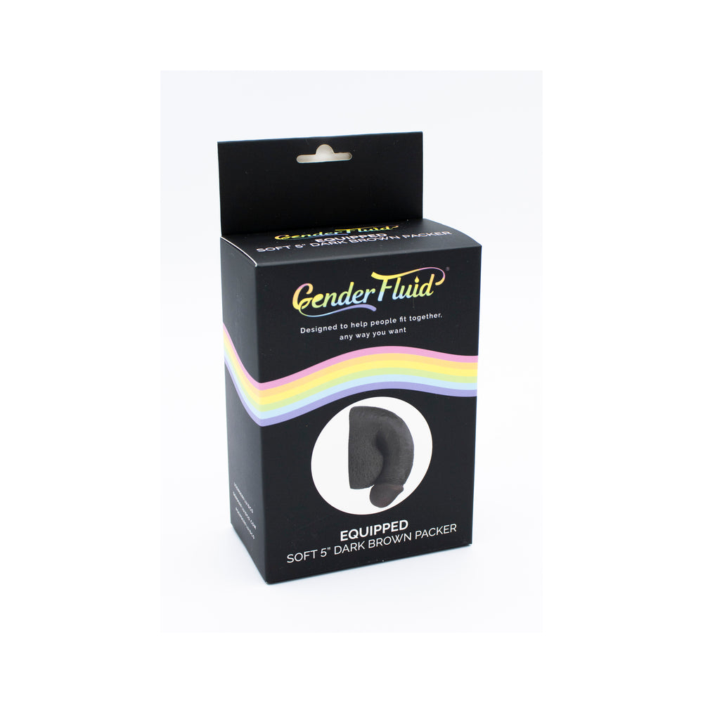 Gender Fluid Equipped Soft Packer 5 inches Dark Brown