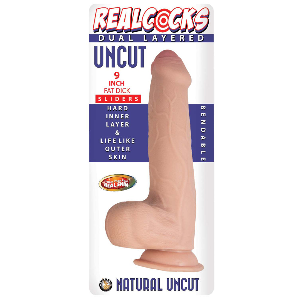 Realcocks Dual Layered Uncut Slider Fat Dick 9 inches Light
