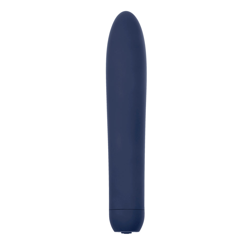 Straight Forward Rechargeable Silicone Vibrator Blue in a sleek design for intimate pleasure.