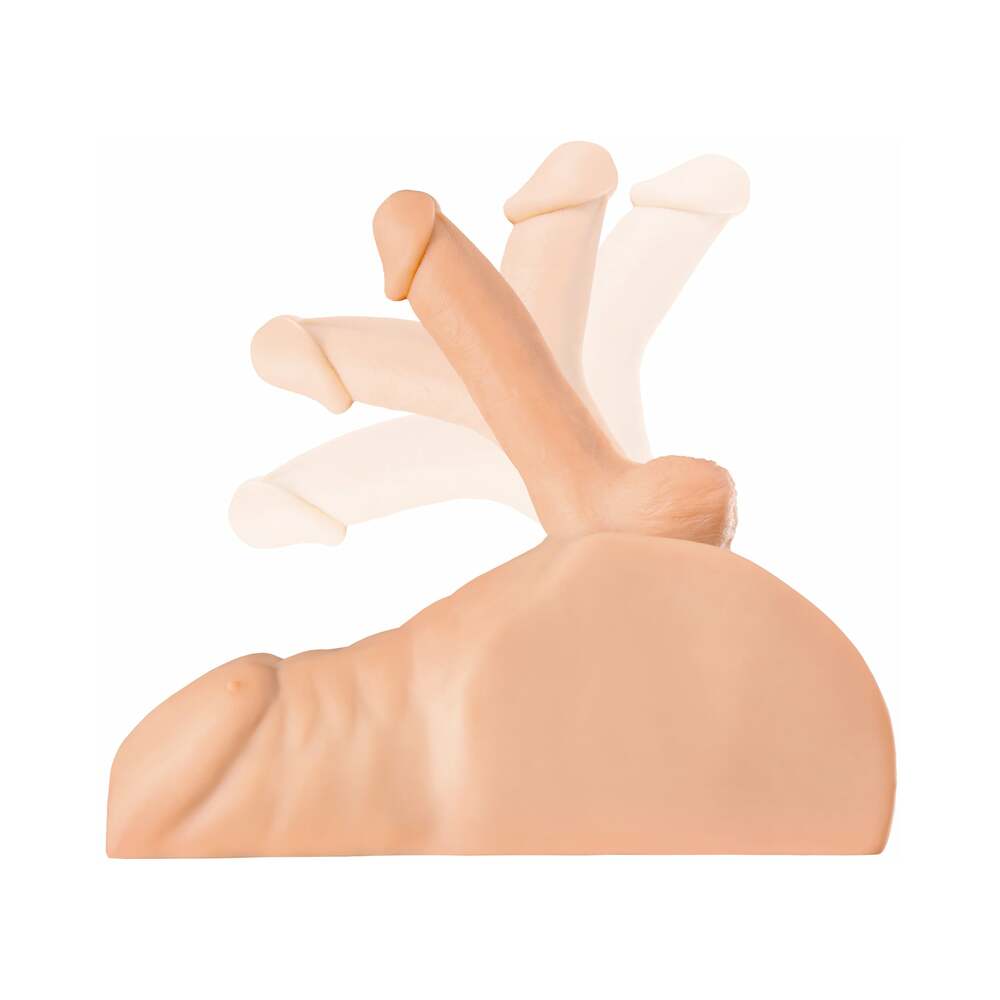 PDX Plus Perfect Ride Anal Masturbator With 6 inches Posable Dildo Beige