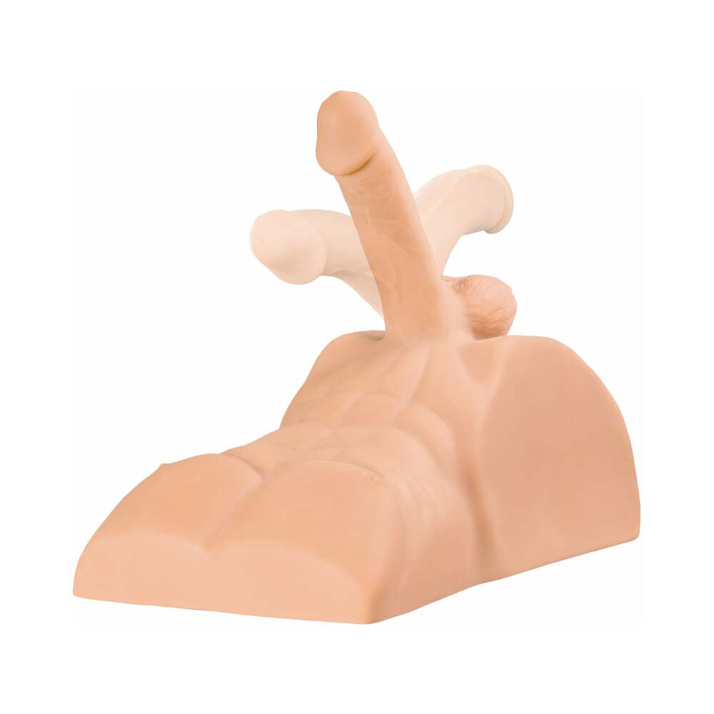 PDX Plus Perfect Ride Anal Masturbator With 6 inches Posable Dildo Beige