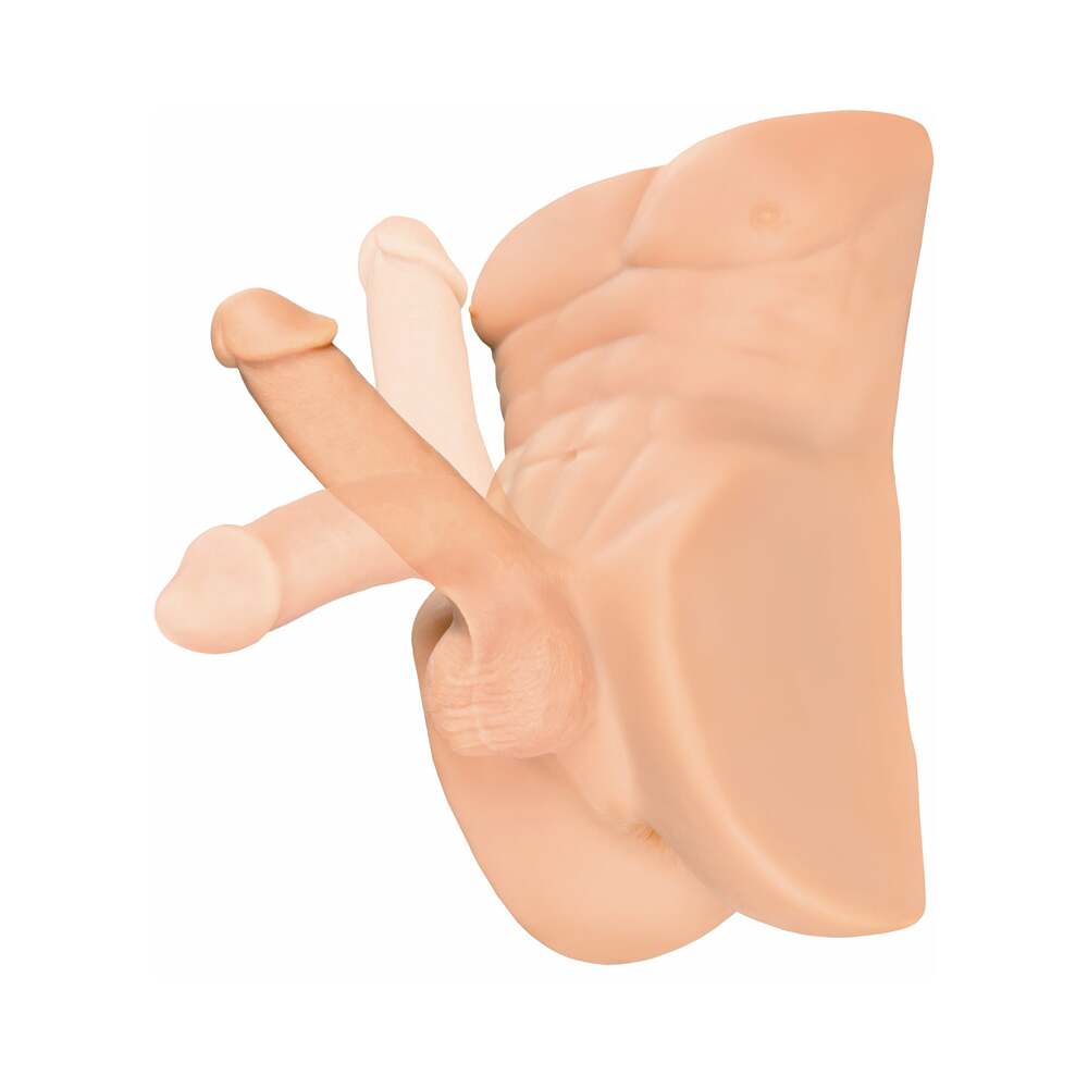 PDX Plus Perfect Ride Anal Masturbator With 6 inches Posable Dildo Beige