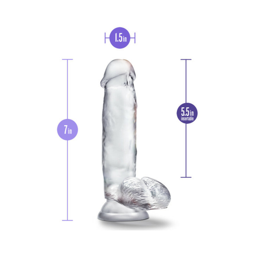 B Yours Diamond Gleam 7 inches Dildo with Balls Clear