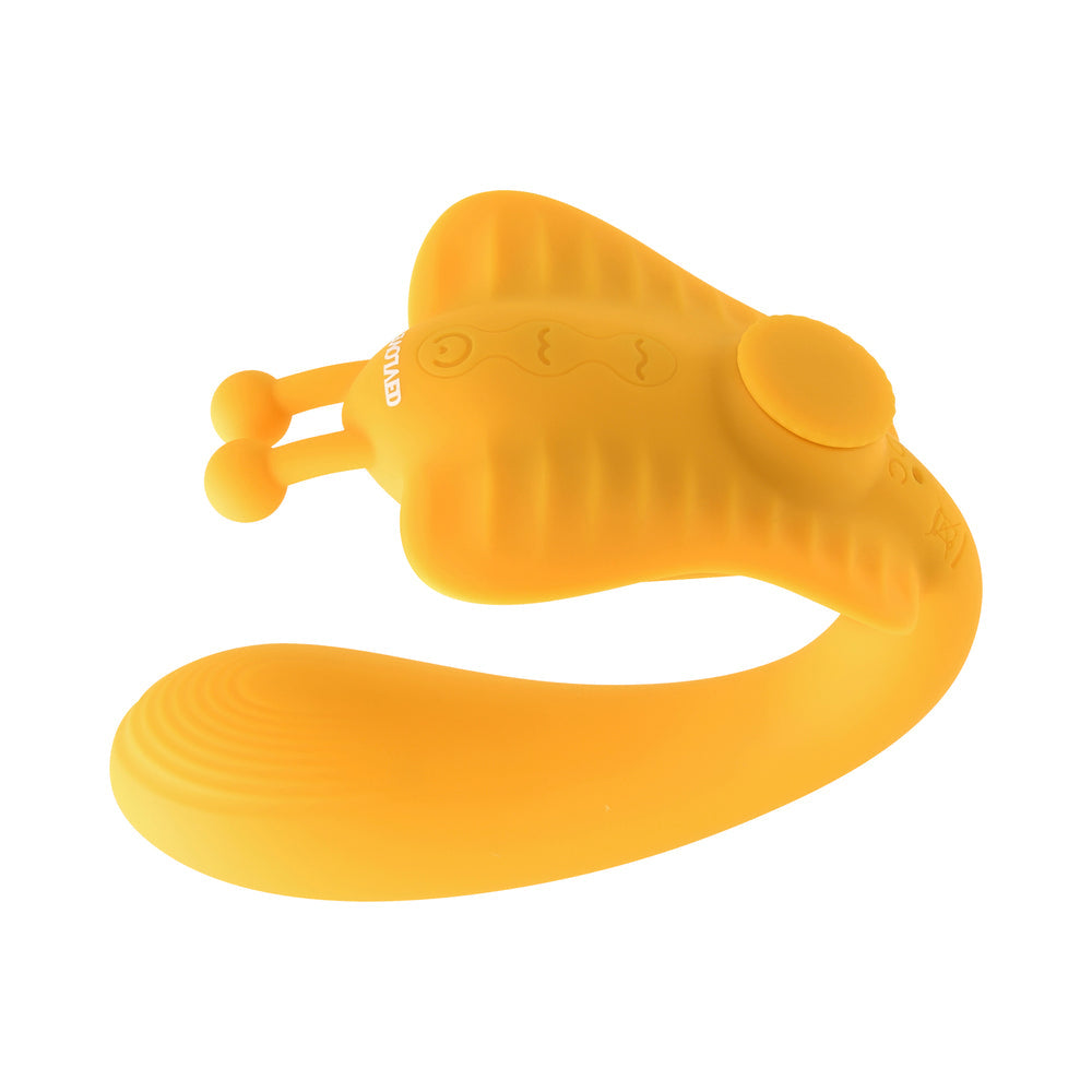 Evolved Monarch Rechargeable Silicone Multifunction Vibrating Strapless Strap-On Yellow